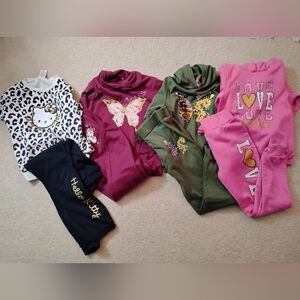 Girl's 2 Piece Jogging Sets w/Hello Kitty, Butterfly, & Heart Designs - Sz 10-12